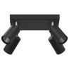 Projecteur de Plafond 4 Voies Réglable Noir GU10 