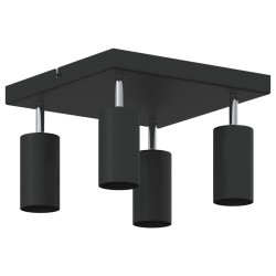 Projecteur de Plafond 4 Voies Réglable Noir GU10 