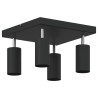 Projecteur de Plafond 4 Voies Réglable Noir GU10 