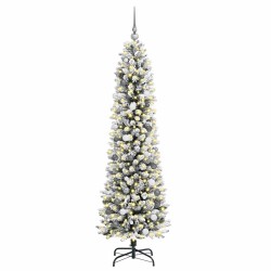 Sapin de Noël mince Blanc 210 cm PVC 