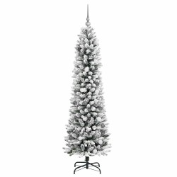 Sapin de Noël mince Blanc 210 cm PVC 