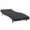 Chaise longue noire en poly rotin et textilène 