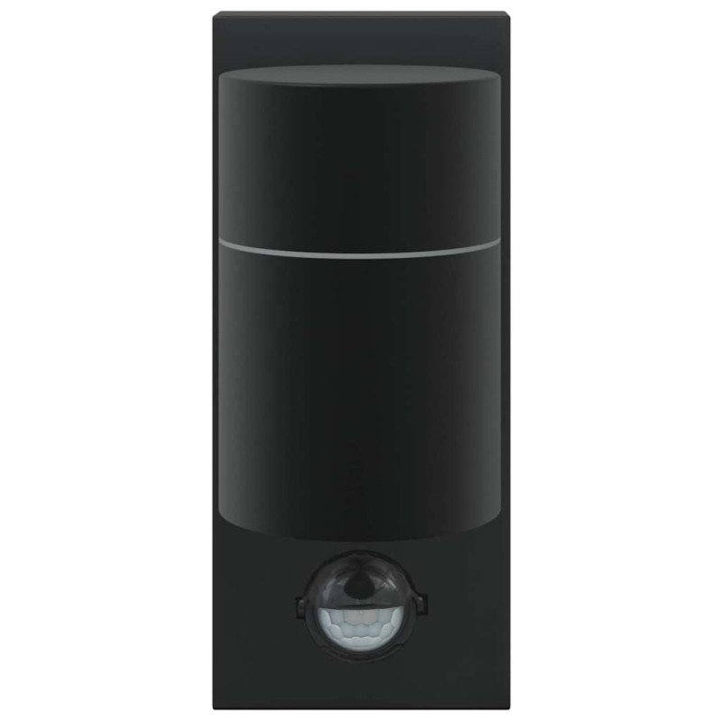 Applique Murale avec Détecteur de Mouvement Noir Acier Inoxydable IP44 
