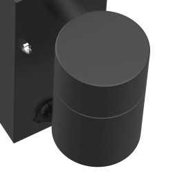 Applique Murale avec Détecteur de Mouvement Noir Acier Inoxydable IP44 