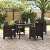 Chaises de Jardin 4 pcs Marron 53 x 49 x 85 cm Plastique 