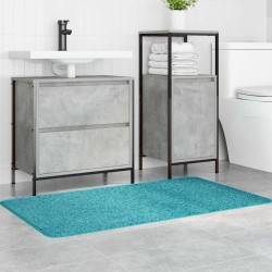 Tapis de bain rectangulaire turquoise 70x120 cm en polypropylène antidérapant 