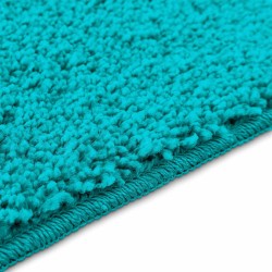 Tapis de bain rectangulaire turquoise 70x120 cm en polypropylène antidérapant 