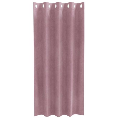 Rideaux opaques avec œillets 2 pcs en velours rose foncé 