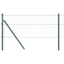 Pieux de clôture 26 pièces Vert Ø32 mm 120 cm Acier galvanisé 