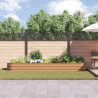 Lit de Jardin Surélevé Brun avec Aspect Bois 400x80x44 cm en Acier 