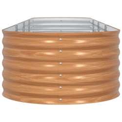 Lit de Jardin Surélevé Brun avec Aspect Bois 400x80x44 cm en Acier 