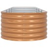 Lit de Jardin Surélevé Brun avec Aspect Bois 400x80x44 cm en Acier 