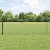 Clôture en fil soudé avec 22 poteaux en U Vert 0.5x50 m Acier 