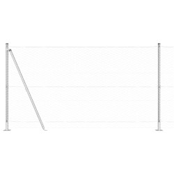 Ensemble de Clôture Lot de 2 Acier Galvanisé 25 x 1,2 m Durable 