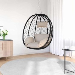 Panier de chaise œuf suspendue sans support taupe en rattan synthétique. 