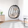 Panier de chaise œuf suspendue sans support taupe en rattan synthétique. 