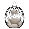 Panier de chaise œuf suspendue sans support taupe en rattan synthétique. 