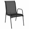 Chaises de jardin lot de 6 Acier et textilène Noir 