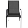 Chaises de jardin lot de 6 Acier et textilène Noir 