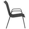 Chaises de jardin lot de 6 Acier et textilène Noir 