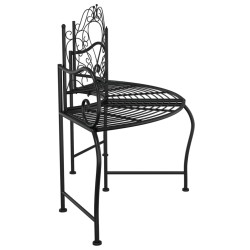 Banc tour d'arbre 150 cm Noir Acier 