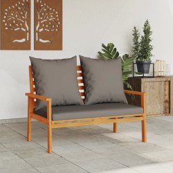 Canapé de jardin 120 cm avec coussin bois d'acacia massif 