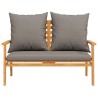 Canapé de jardin 120 cm avec coussin bois d'acacia massif 