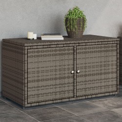 Armoire de rangement jardin gris 110x55x60,5 cm résine tressée 