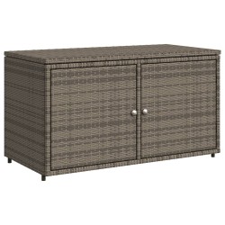 Armoire de rangement jardin gris 110x55x60,5 cm résine tressée 