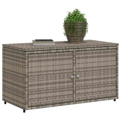 Armoire de rangement jardin gris 110x55x60,5 cm résine tressée 