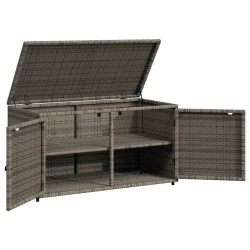 Armoire de rangement jardin gris 110x55x60,5 cm résine tressée 