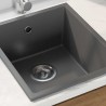 Évier de cuisine avec trop-plein en granit gris 