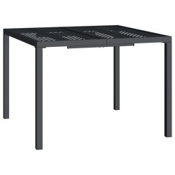 Table de jardin anthracite 100x100x72 cm acier 