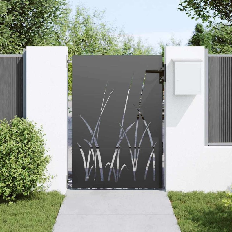Porte de Jardin Noir 105 x 125 cm Acier peint par poudre 