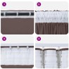 Rideaux en velours 2 pcs avec œillets marron 225x140 cm 