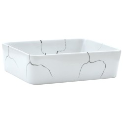 Vasque à poser blanc rectangulaire 46x35,5x13 cm céramique 
