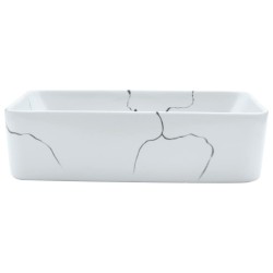 Vasque à poser blanc rectangulaire 46x35,5x13 cm céramique 