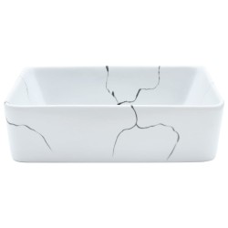 Vasque à poser blanc rectangulaire 46x35,5x13 cm céramique 