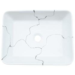 Vasque à poser blanc rectangulaire 46x35,5x13 cm céramique 