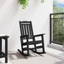 Chaise Berçante de Jardin Noire 70x92x108 cm HDPE 