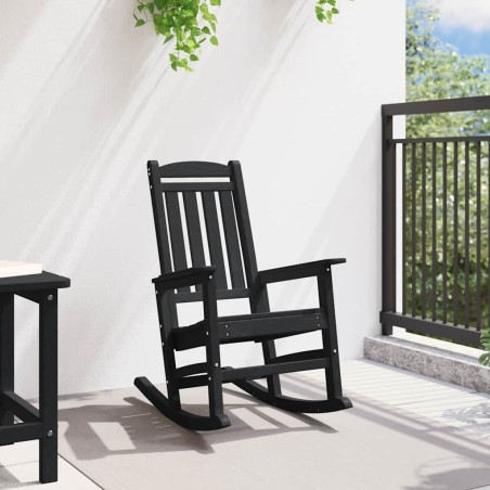 Chaise Berçante de Jardin Noire 70x92x108 cm HDPE 