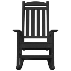 Chaise Berçante de Jardin Noire 70x92x108 cm HDPE 
