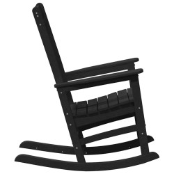 Chaise Berçante de Jardin Noire 70x92x108 cm HDPE 