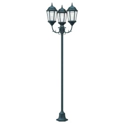 Lampadaire de jardin 3 lampes E27 Vert 220 cm Aluminium 