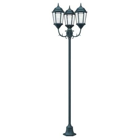 Lampadaire de jardin 3 lampes E27 Vert 220 cm Aluminium 