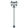 Lampadaire de jardin 3 lampes E27 Vert 220 cm Aluminium 