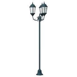 Lampadaire de jardin 3 lampes E27 Vert 220 cm Aluminium 