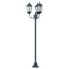 Lampadaire de jardin 3 lampes E27 Vert 220 cm Aluminium 