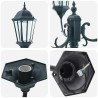 Lampadaire de jardin 3 lampes E27 Vert 220 cm Aluminium 