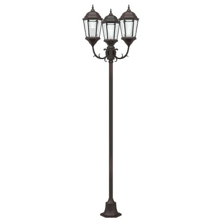 Poteau de lumière de jardin 3 lampes E27 Bronze 220 cm Aluminium 